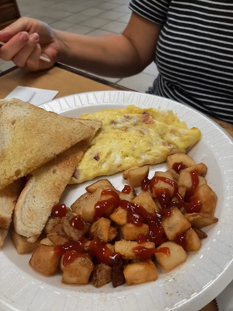 City Ham Omelet Hash Browns and Toast