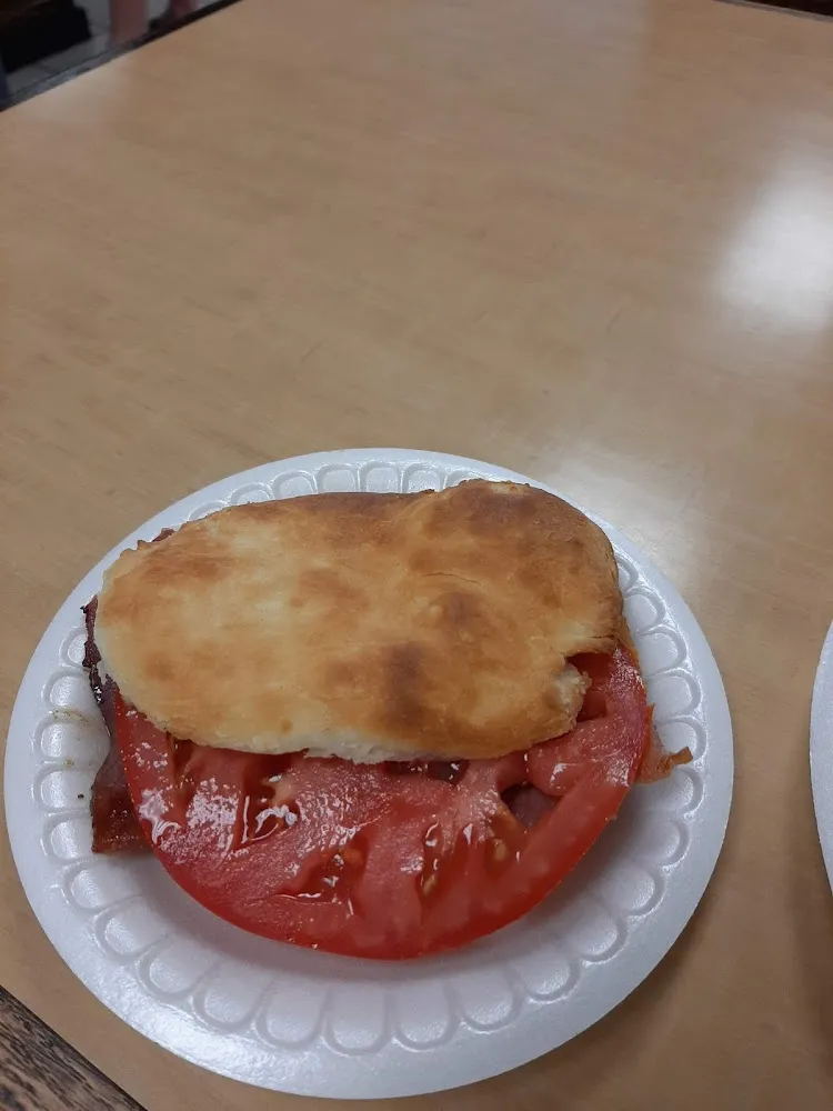 Ham Biscuit with Tomato Slices